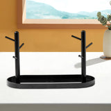 Maxbell Jewelry Dish Elegant Multifunctional Entryway Tray for Table Anklet Necklace Black Double