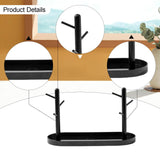 Maxbell Jewelry Dish Elegant Multifunctional Entryway Tray for Table Anklet Necklace Black Double