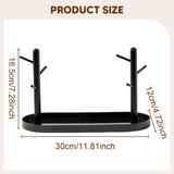 Maxbell Jewelry Dish Elegant Multifunctional Entryway Tray for Table Anklet Necklace Black Double