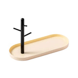 Maxbell Jewelry Dish Elegant Multifunctional Entryway Tray for Table Anklet Necklace Milky White Single