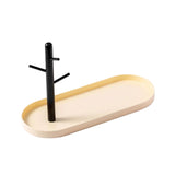 Maxbell Jewelry Dish Elegant Multifunctional Entryway Tray for Table Anklet Necklace Milky White Single