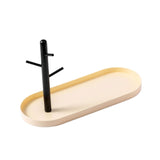 Maxbell Jewelry Dish Elegant Multifunctional Entryway Tray for Table Anklet Necklace Milky White Single