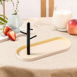 Maxbell Jewelry Dish Elegant Multifunctional Entryway Tray for Table Anklet Necklace Milky White Single