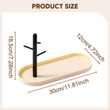 Maxbell Jewelry Dish Elegant Multifunctional Entryway Tray for Table Anklet Necklace Milky White Single