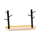 Maxbell Jewelry Dish Elegant Multifunctional Entryway Tray for Table Anklet Necklace Milky White Double