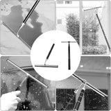 Maxbell Shower Squeegee Sturdy Telescopic Window Squeegee for Mirror Floor Bathroom Argent