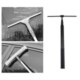 Maxbell Shower Squeegee Sturdy Telescopic Window Squeegee for Mirror Floor Bathroom Black