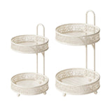 Maxbell Fruit Bowl Coffee Table Decor Metal Table Pantry Elegant Fruit Basket 2 Tier 20x20x30cm
