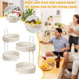 Maxbell Fruit Bowl Coffee Table Decor Metal Table Pantry Elegant Fruit Basket 2 Tier 20x20x30cm