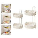 Maxbell Fruit Bowl Coffee Table Decor Metal Table Pantry Elegant Fruit Basket 2 Tier 20x20x30cm