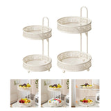 Maxbell Fruit Bowl Coffee Table Decor Metal Table Pantry Elegant Fruit Basket 2 Tier 20x20x30cm