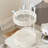 Maxbell Fruit Bowl Coffee Table Decor Metal Table Pantry Elegant Fruit Basket 2 Tier 20x20x30cm