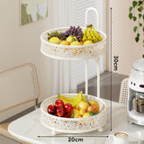 Maxbell Fruit Bowl Coffee Table Decor Metal Table Pantry Elegant Fruit Basket 2 Tier 20x20x30cm