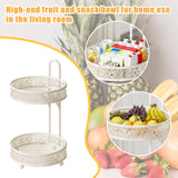 Maxbell Fruit Bowl Coffee Table Decor Metal Table Pantry Elegant Fruit Basket 2 Tier 20x20x30cm