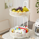 Maxbell Fruit Bowl Coffee Table Decor Metal Table Pantry Elegant Fruit Basket 2 Tier 20x20x30cm