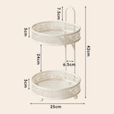 Maxbell Fruit Bowl Coffee Table Decor Metal Table Pantry Elegant Fruit Basket 2 Tier 25x25x42cm