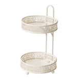 Maxbell Fruit Bowl Coffee Table Decor Metal Table Pantry Elegant Fruit Basket 2 Tier 25x25x42cm
