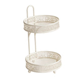 Maxbell Fruit Bowl Coffee Table Decor Metal Table Pantry Elegant Fruit Basket 2 Tier 25x25x42cm