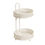 Maxbell Fruit Bowl Coffee Table Decor Metal Table Pantry Elegant Fruit Basket 2 Tier 25x25x42cm