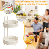 Maxbell Fruit Bowl Coffee Table Decor Metal Table Pantry Elegant Fruit Basket 2 Tier 25x25x42cm