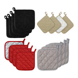 Maxbell 4 Pieces Kitchen Pot Holders 6.89x6.89inch Machine Washable Coaster Hot Pads Black
