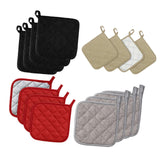 Maxbell 4 Pieces Kitchen Pot Holders 6.89x6.89inch Machine Washable Coaster Hot Pads Black