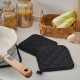 Maxbell 4 Pieces Kitchen Pot Holders 6.89x6.89inch Machine Washable Coaster Hot Pads Black