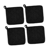 Maxbell 4 Pieces Kitchen Pot Holders 6.89x6.89inch Machine Washable Coaster Hot Pads Black