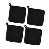 Maxbell 4 Pieces Kitchen Pot Holders 6.89x6.89inch Machine Washable Coaster Hot Pads Black