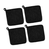 Maxbell 4 Pieces Kitchen Pot Holders 6.89x6.89inch Machine Washable Coaster Hot Pads Black