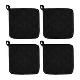 Maxbell 4 Pieces Kitchen Pot Holders 6.89x6.89inch Machine Washable Coaster Hot Pads Black