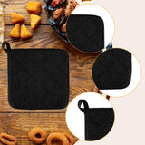 Maxbell 4 Pieces Kitchen Pot Holders 6.89x6.89inch Machine Washable Coaster Hot Pads Black