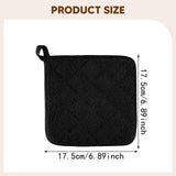 Maxbell 4 Pieces Kitchen Pot Holders 6.89x6.89inch Machine Washable Coaster Hot Pads Black