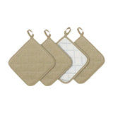 Maxbell 4 Pieces Kitchen Pot Holders 6.89x6.89inch Machine Washable Coaster Hot Pads Khaki