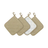 Maxbell 4 Pieces Kitchen Pot Holders 6.89x6.89inch Machine Washable Coaster Hot Pads Khaki