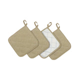 Maxbell 4 Pieces Kitchen Pot Holders 6.89x6.89inch Machine Washable Coaster Hot Pads Khaki