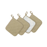 Maxbell 4 Pieces Kitchen Pot Holders 6.89x6.89inch Machine Washable Coaster Hot Pads Khaki