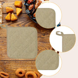 Maxbell 4 Pieces Kitchen Pot Holders 6.89x6.89inch Machine Washable Coaster Hot Pads Khaki