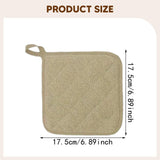 Maxbell 4 Pieces Kitchen Pot Holders 6.89x6.89inch Machine Washable Coaster Hot Pads Khaki