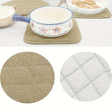 Maxbell 4 Pieces Kitchen Pot Holders 6.89x6.89inch Machine Washable Coaster Hot Pads Khaki