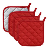 Maxbell 4 Pieces Kitchen Pot Holders 6.89x6.89inch Machine Washable Coaster Hot Pads Red
