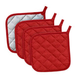 Maxbell 4 Pieces Kitchen Pot Holders 6.89x6.89inch Machine Washable Coaster Hot Pads Red