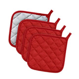 Maxbell 4 Pieces Kitchen Pot Holders 6.89x6.89inch Machine Washable Coaster Hot Pads Red