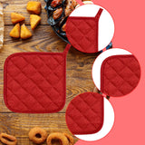 Maxbell 4 Pieces Kitchen Pot Holders 6.89x6.89inch Machine Washable Coaster Hot Pads Red