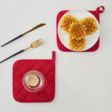 Maxbell 4 Pieces Kitchen Pot Holders 6.89x6.89inch Machine Washable Coaster Hot Pads Red