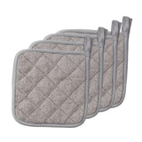 Maxbell 4 Pieces Kitchen Pot Holders 6.89x6.89inch Machine Washable Coaster Hot Pads Gray