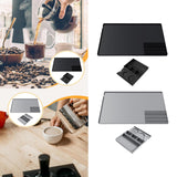Maxbell Silicone Coffee Mat Non Slip 60x40 cm with Raised Edges Espresso Machine Mat Black