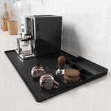 Maxbell Silicone Coffee Mat Non Slip 60x40 cm with Raised Edges Espresso Machine Mat Black