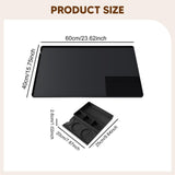 Maxbell Silicone Coffee Mat Non Slip 60x40 cm with Raised Edges Espresso Machine Mat Black