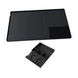 Maxbell Silicone Coffee Mat Non Slip 60x40 cm with Raised Edges Espresso Machine Mat Black